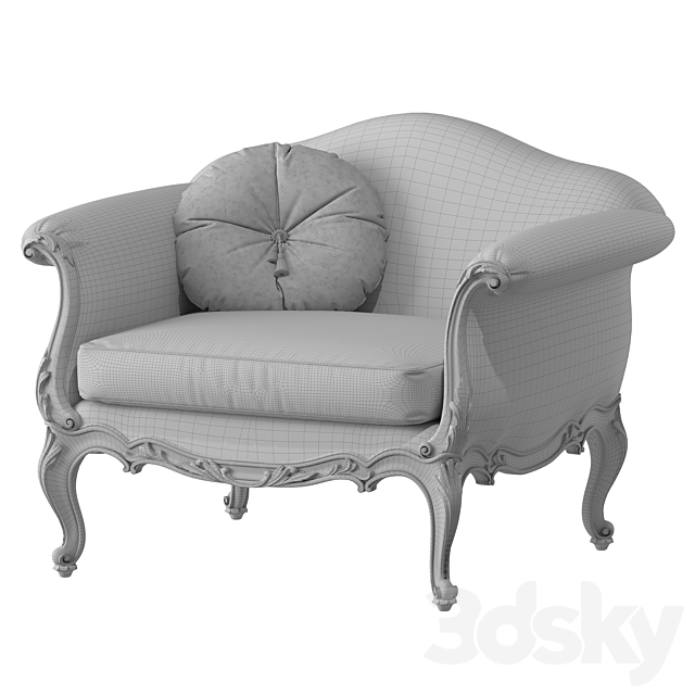 SOFA ĐƠN CỔ ĐIỂN LOUIS 15 (Sofia Armchair)